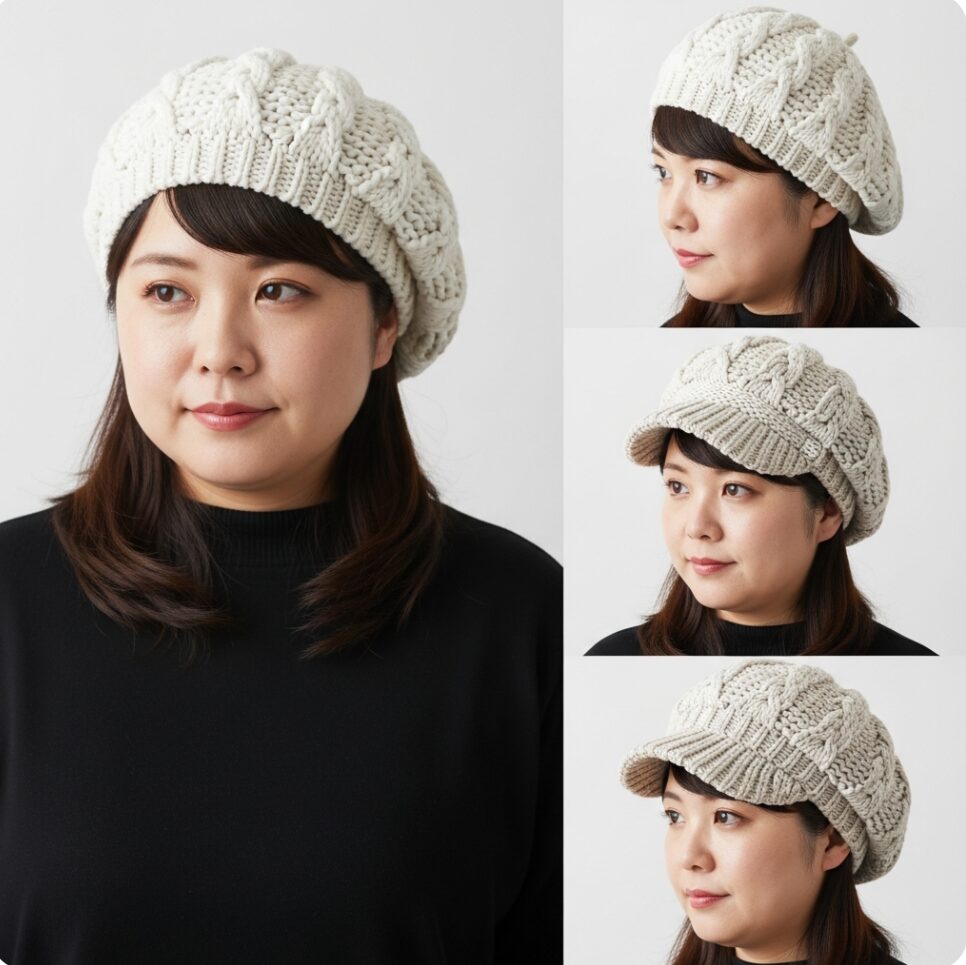 ポッチャリさんのニット帽の時の髪の出し方